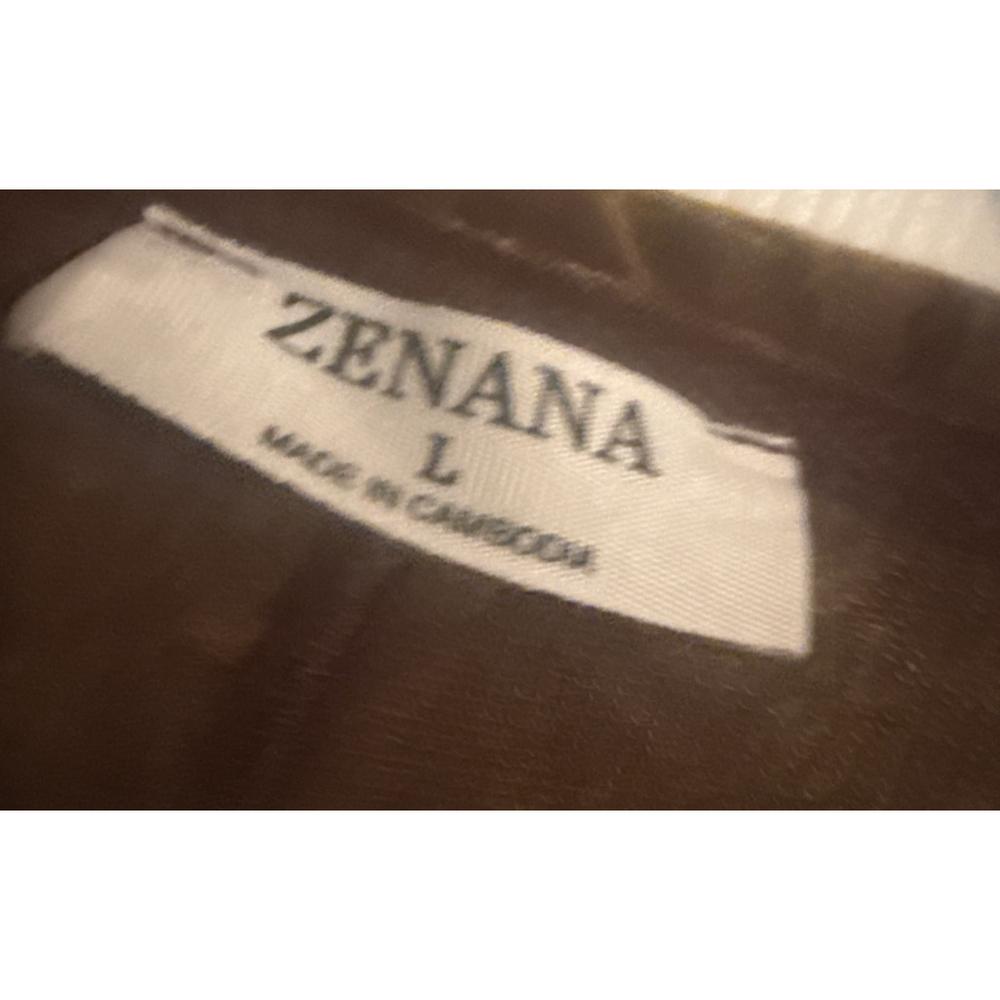 Women's ZENANA Brown Long Sleeve Henley Tee L - Picture 3 of 3
